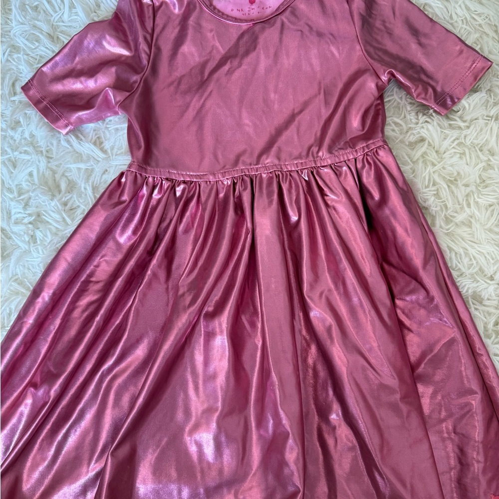 Pink Chicken Shiny Pink Kids Dress
